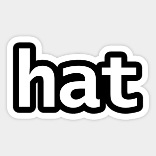 Hat Minimal Typography White Text Sticker